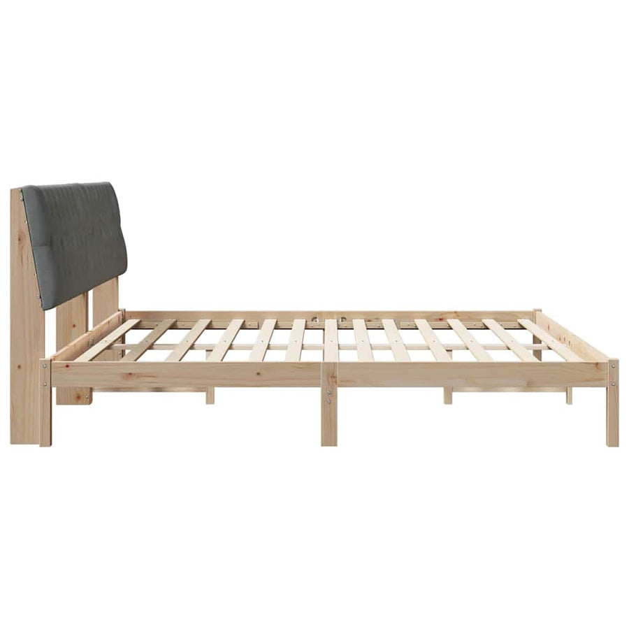 Bedframe met Gevoerd Hoofdgedeelte Bruin 200 x 200 cm