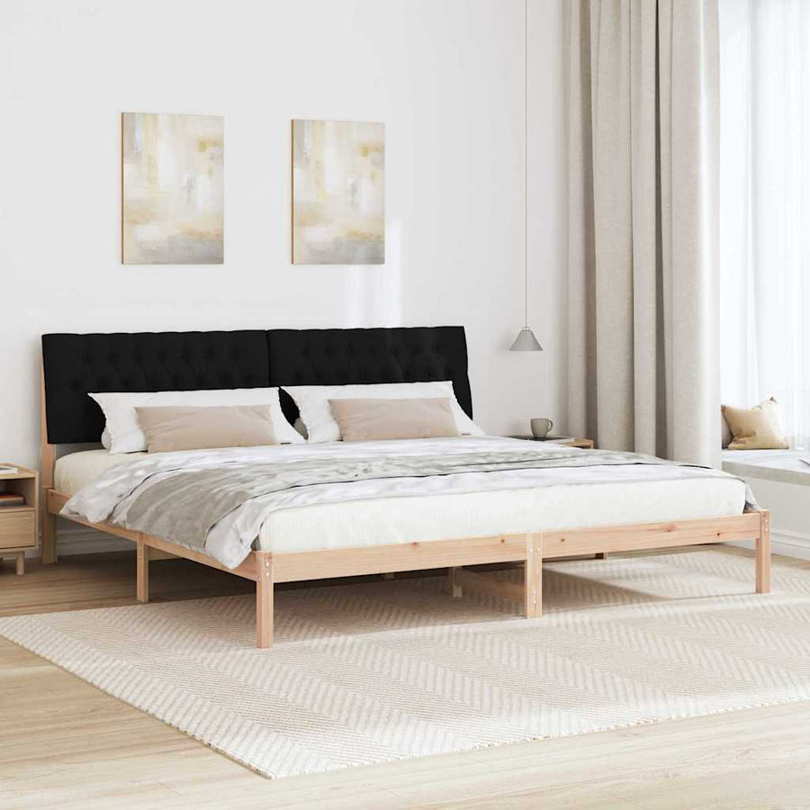 Bedframe met Gevoerd Hoofdgedeelte Bruin 200 x 200 cm