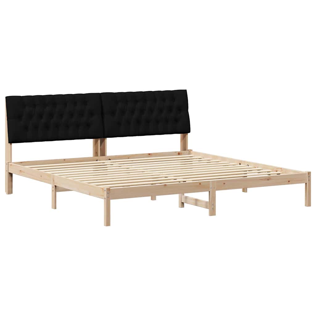 Bedframe met Gevoerd Hoofdgedeelte Bruin 200 x 200 cm
