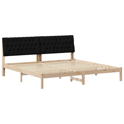 Bedframe met Gevoerd Hoofdgedeelte Bruin 200 x 200 cm