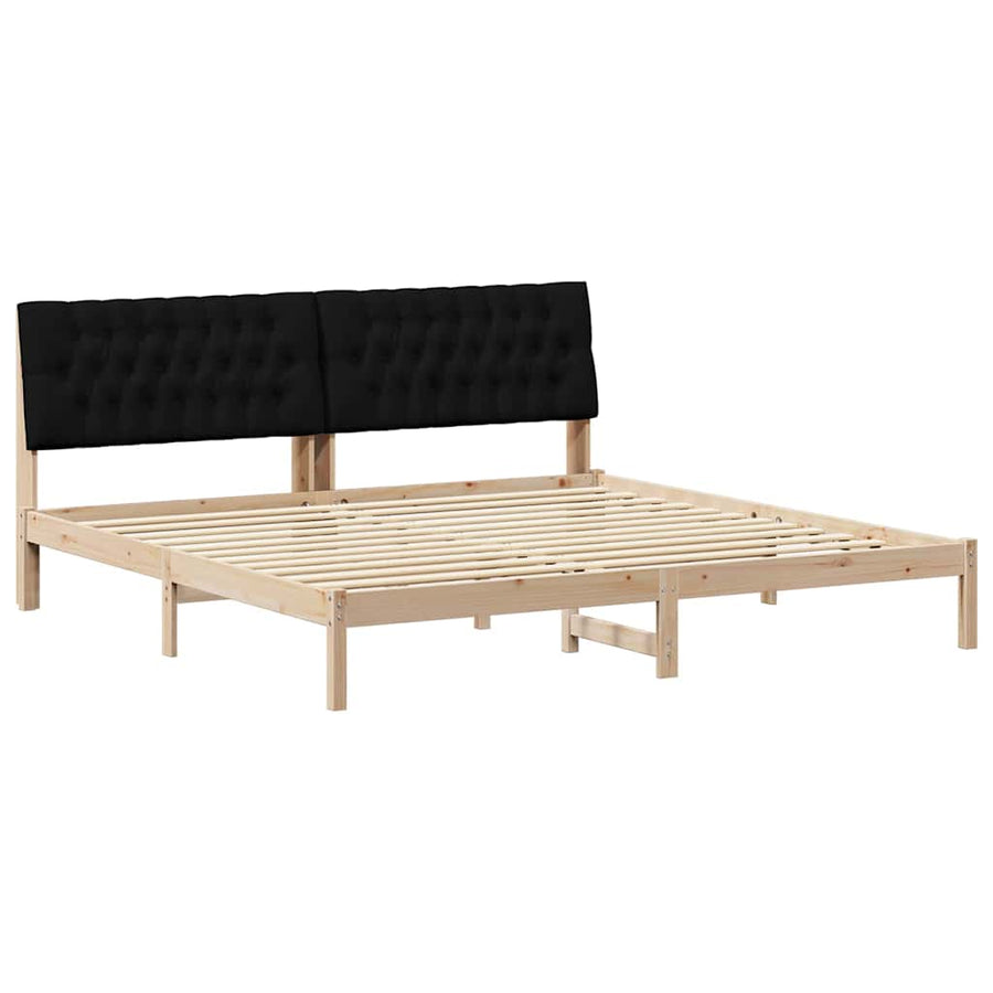 Bedframe met Gevoerd Hoofdgedeelte Bruin 200 x 200 cm