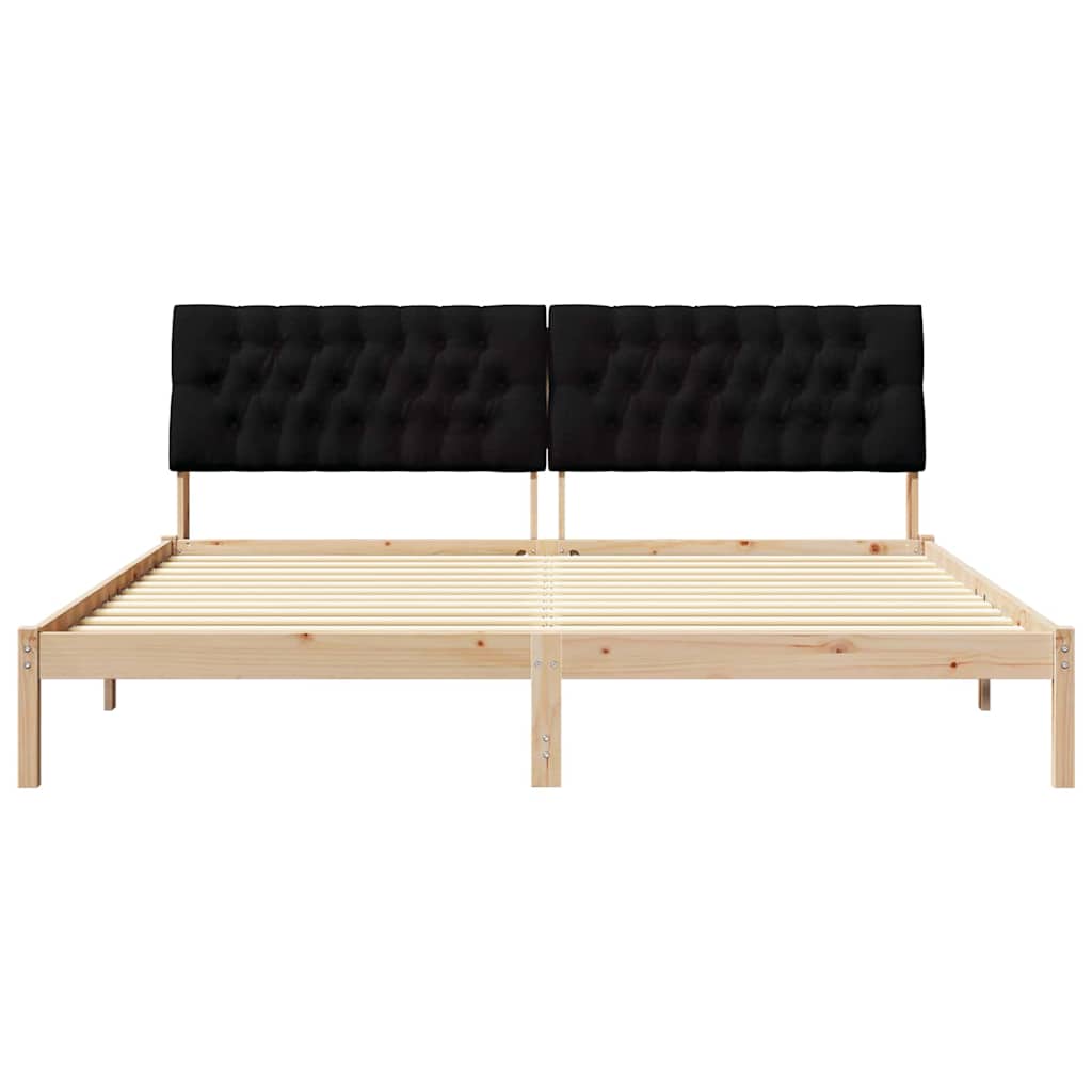 Bedframe met Gevoerd Hoofdgedeelte Bruin 200 x 200 cm