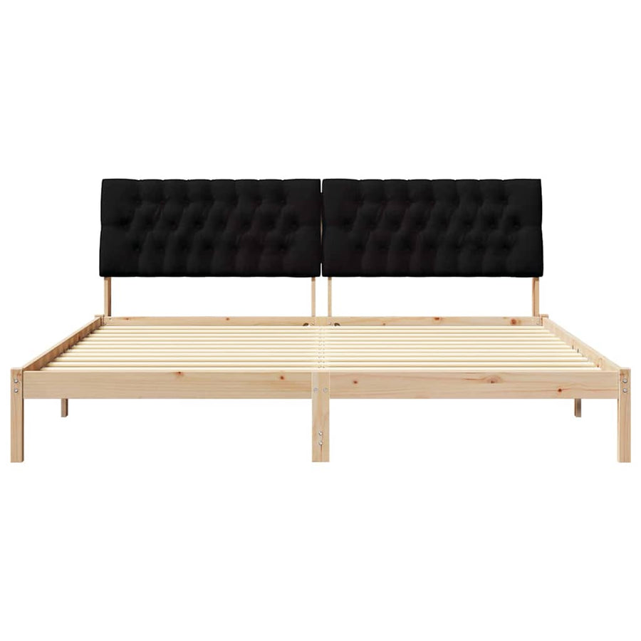 Bedframe met Gevoerd Hoofdgedeelte Bruin 200 x 200 cm