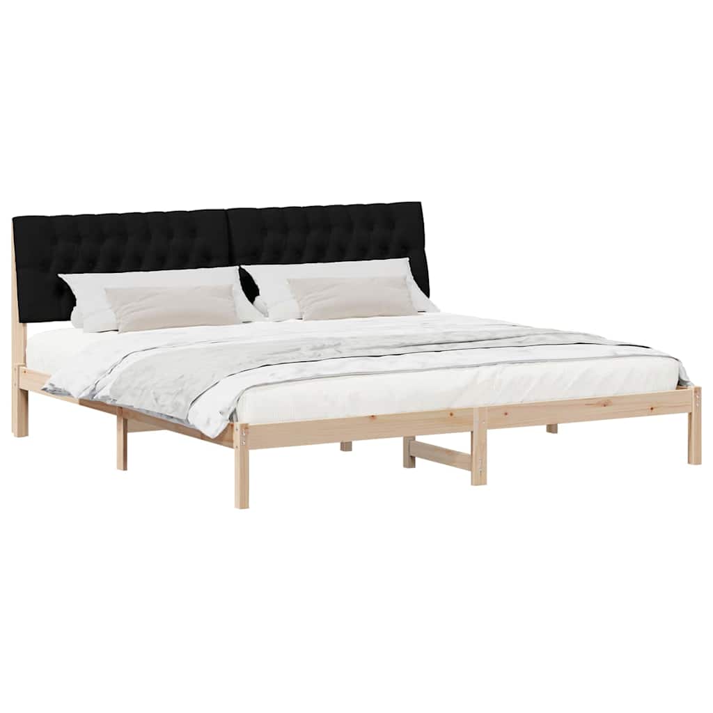 Bedframe met Gevoerd Hoofdgedeelte Bruin 200 x 200 cm