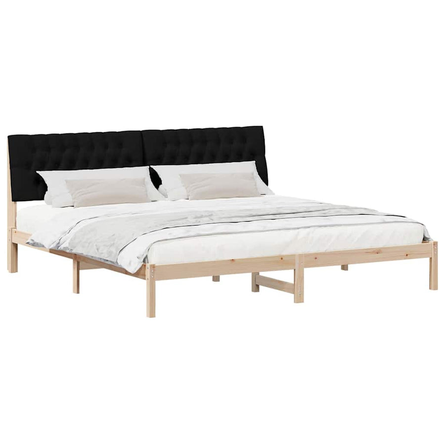 Bedframe met Gevoerd Hoofdgedeelte Bruin 200 x 200 cm