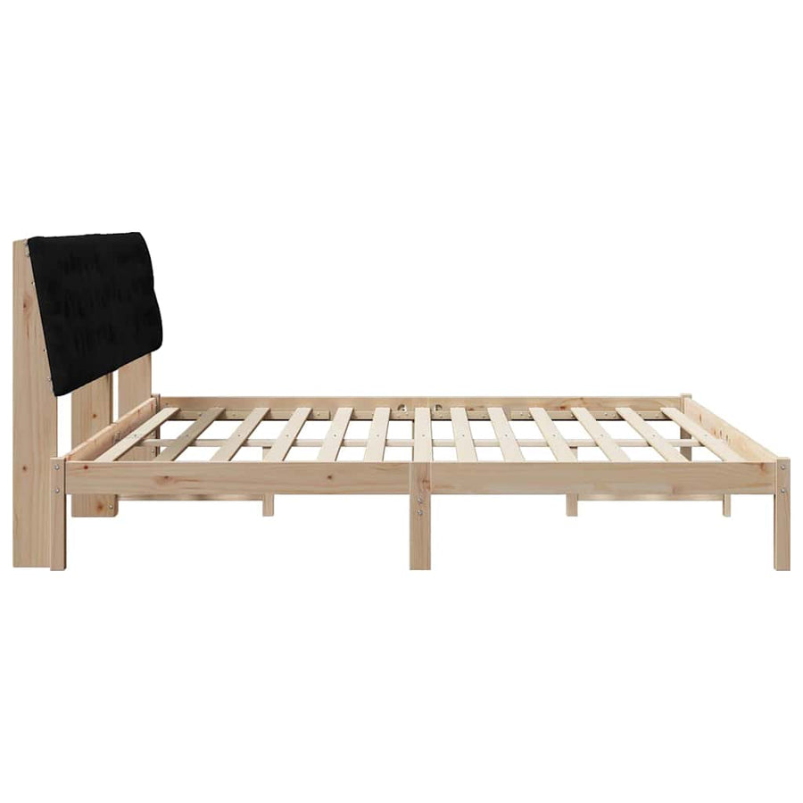 Bedframe met Gevoerd Hoofdgedeelte Bruin 200 x 200 cm