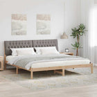 Bed Frame with Padded Headboard Brown 200 x 200 cm
