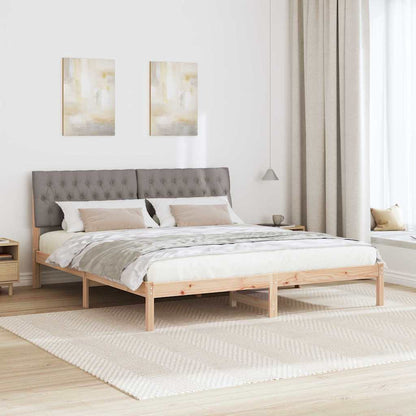 Bedframe met Gevoerd Hoofdgedeelte Bruin 200 x 200 cm