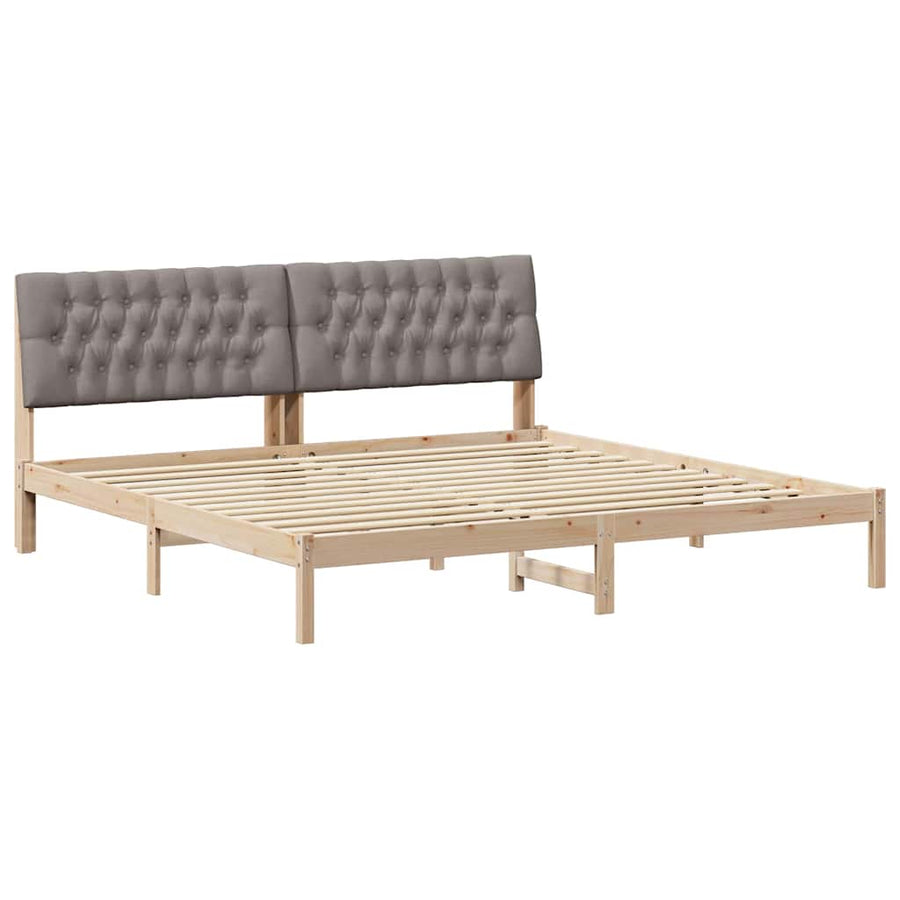 Bedframe met Gevoerd Hoofdgedeelte Bruin 200 x 200 cm