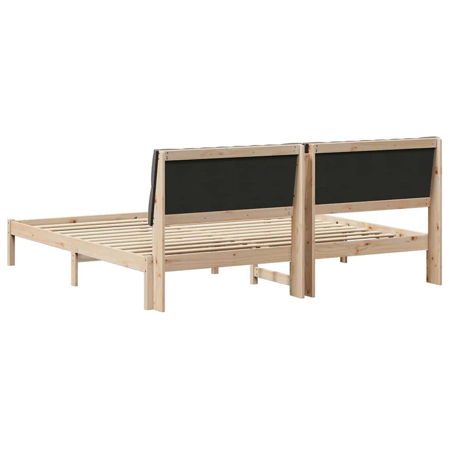 Bedframe met Gevoerd Hoofdgedeelte Bruin 200 x 200 cm
