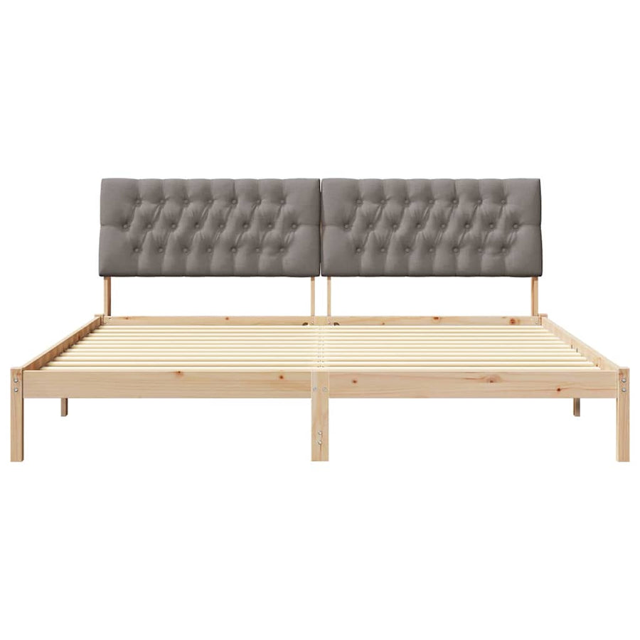 Bedframe met Gevoerd Hoofdgedeelte Bruin 200 x 200 cm