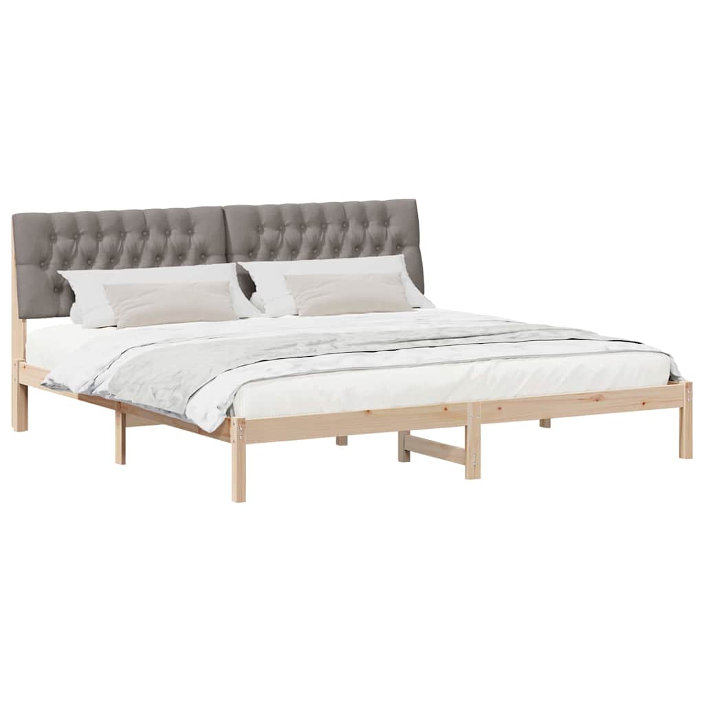 Bedframe met Gevoerd Hoofdgedeelte Bruin 200 x 200 cm