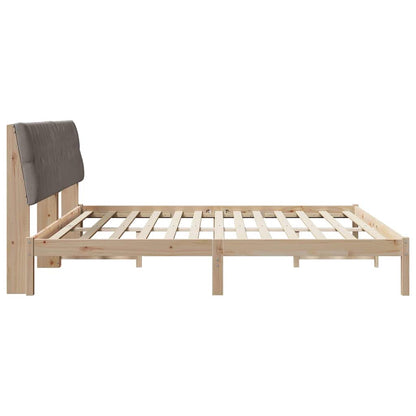 Bedframe met Gevoerd Hoofdgedeelte Bruin 200 x 200 cm