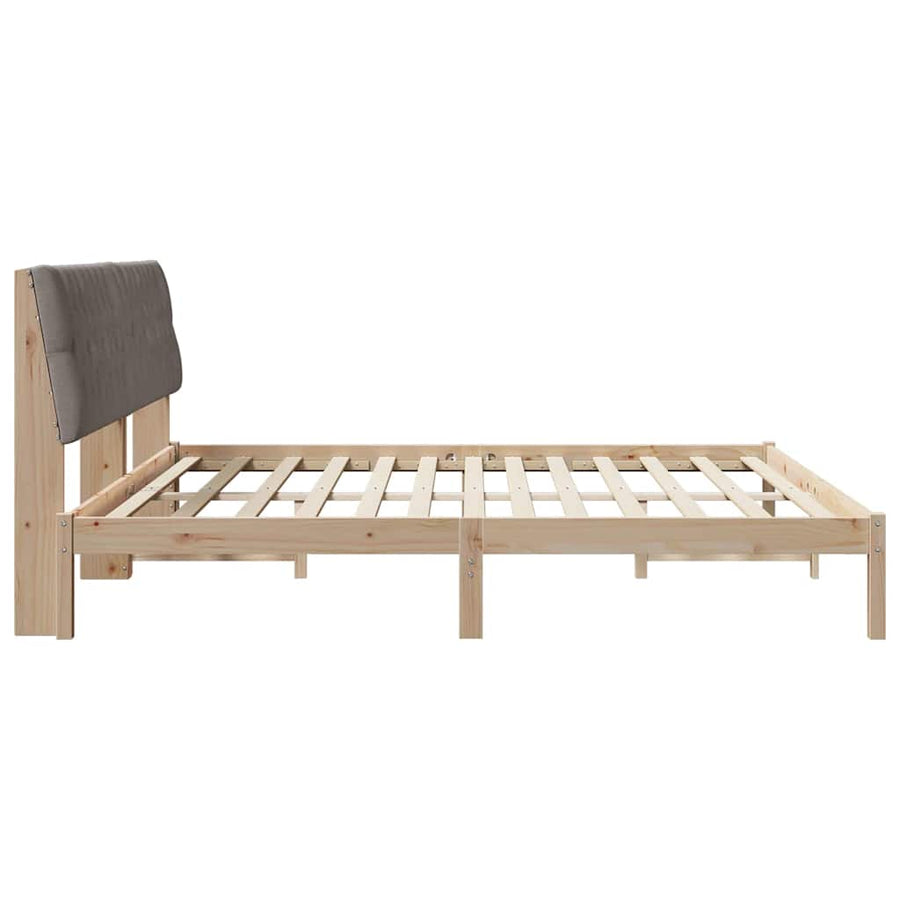 Bedframe met Gevoerd Hoofdgedeelte Bruin 200 x 200 cm