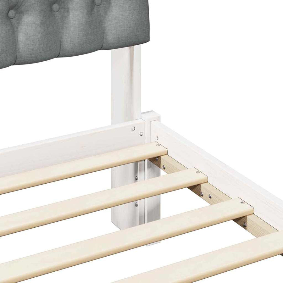 Bedframe met Gevoerd Hoofdgedeelte Wit 200 x 200 cm