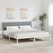 Bedframe met Gevoerd Hoofdgedeelte Wit 200 x 200 cm