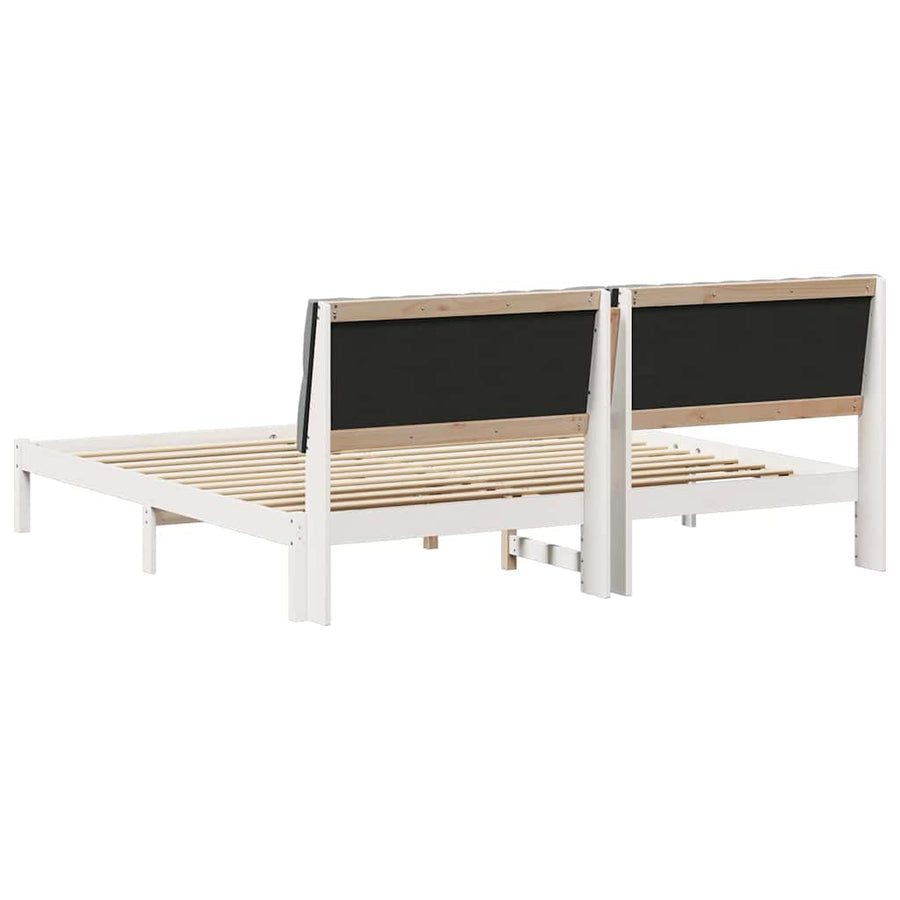 Bedframe met Gevoerd Hoofdgedeelte Wit 200 x 200 cm