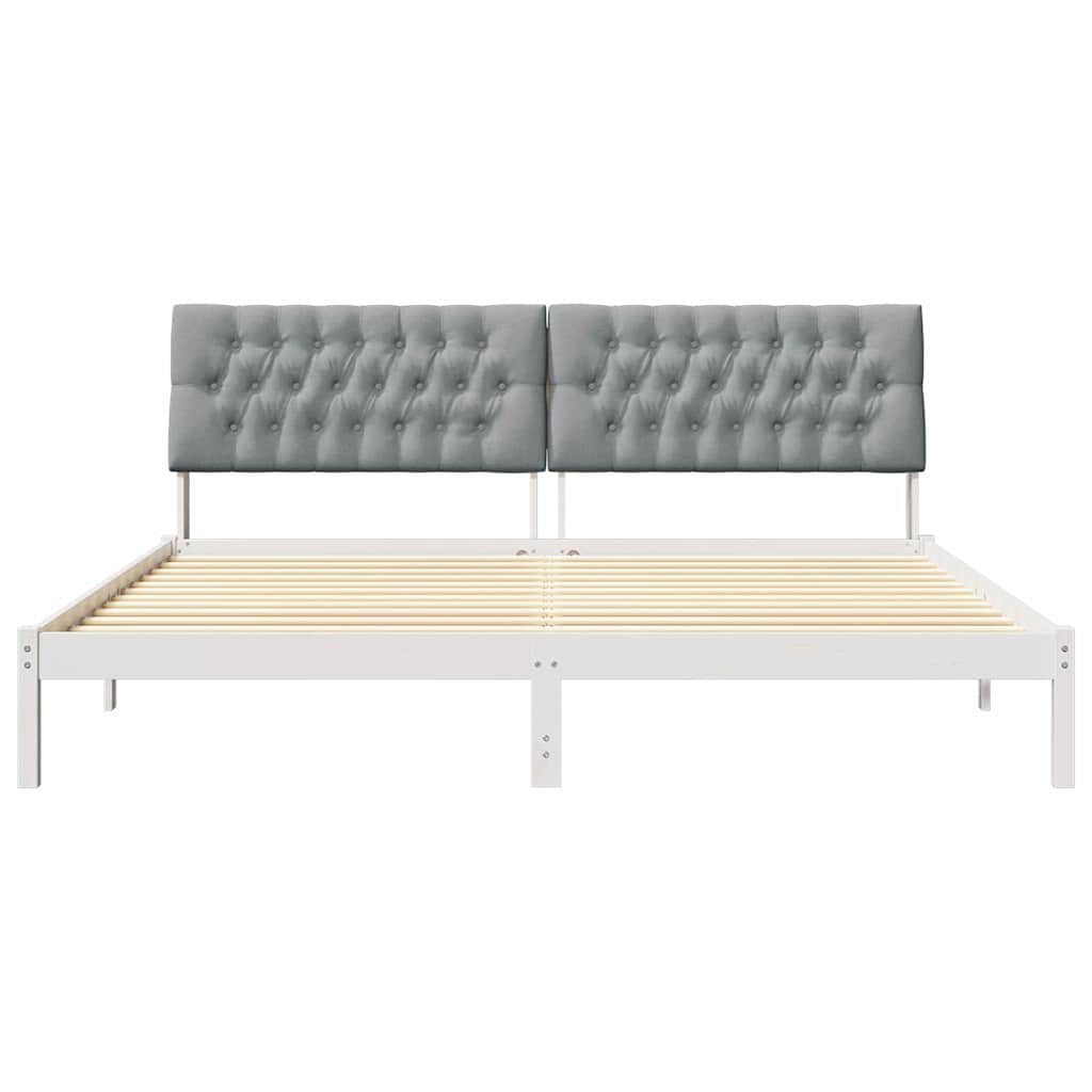 Bedframe met Gevoerd Hoofdgedeelte Wit 200 x 200 cm