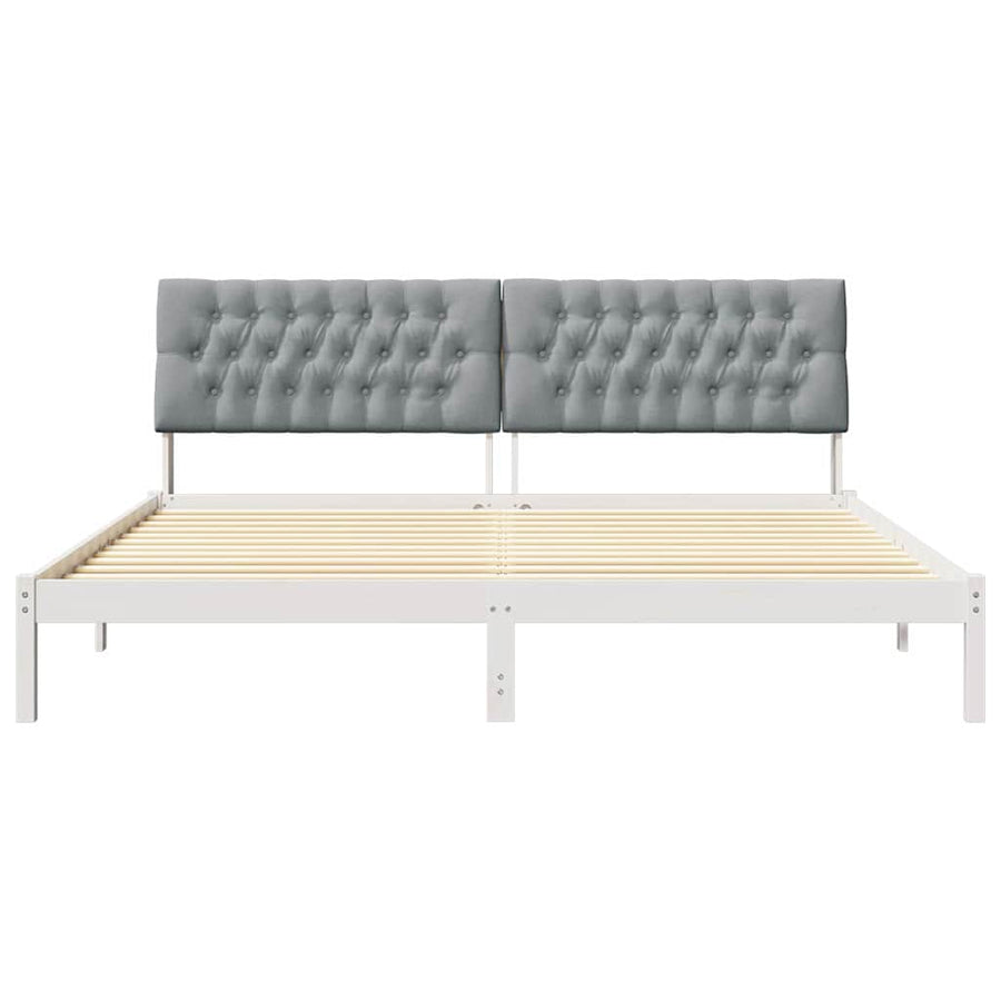 Bedframe met Gevoerd Hoofdgedeelte Wit 200 x 200 cm