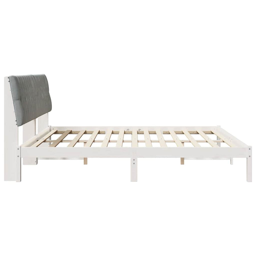 Bedframe met Gevoerd Hoofdgedeelte Wit 200 x 200 cm