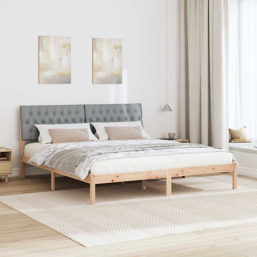 Bedframe met Gevoerd Hoofdgedeelte Bruin 180 x 200 cm