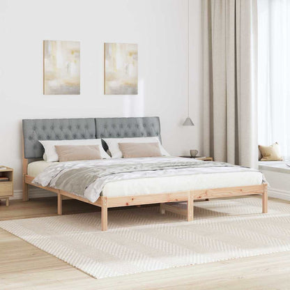 Bedframe met Gevoerd Hoofdgedeelte Bruin 180 x 200 cm