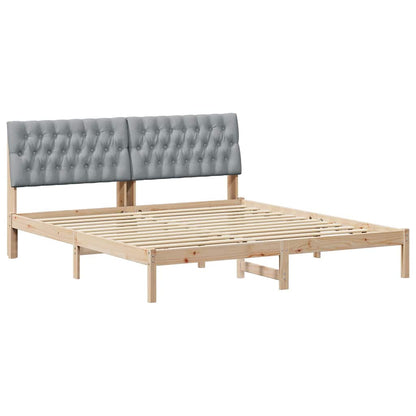 Bedframe met Gevoerd Hoofdgedeelte Bruin 180 x 200 cm