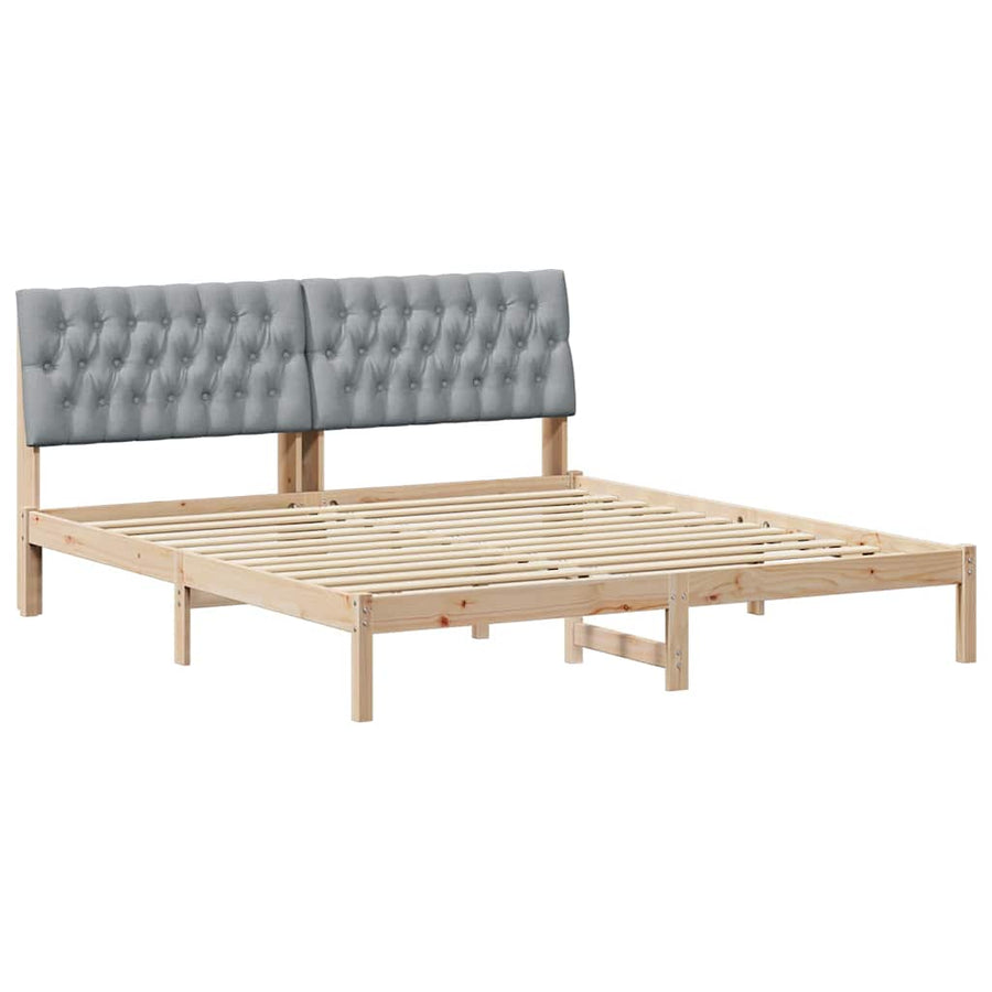 Bedframe met Gevoerd Hoofdgedeelte Bruin 180 x 200 cm