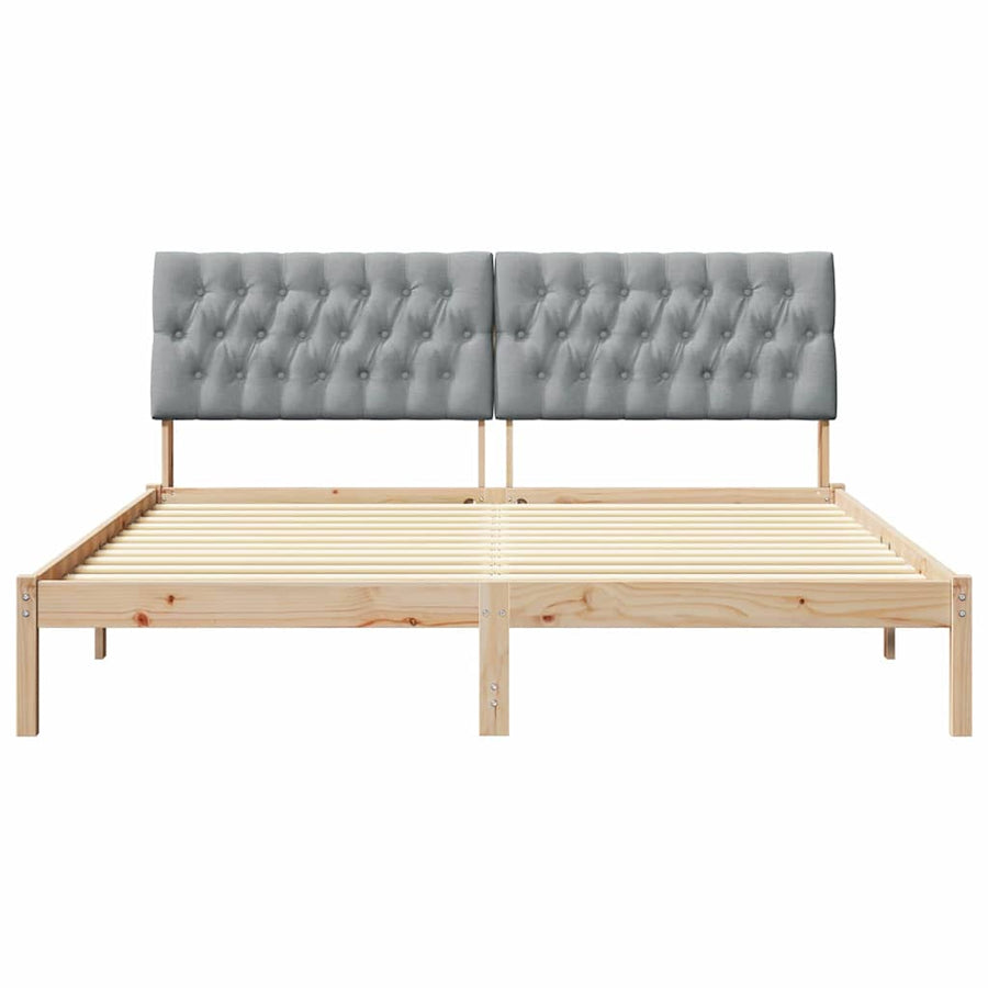 Bedframe met Gevoerd Hoofdgedeelte Bruin 180 x 200 cm
