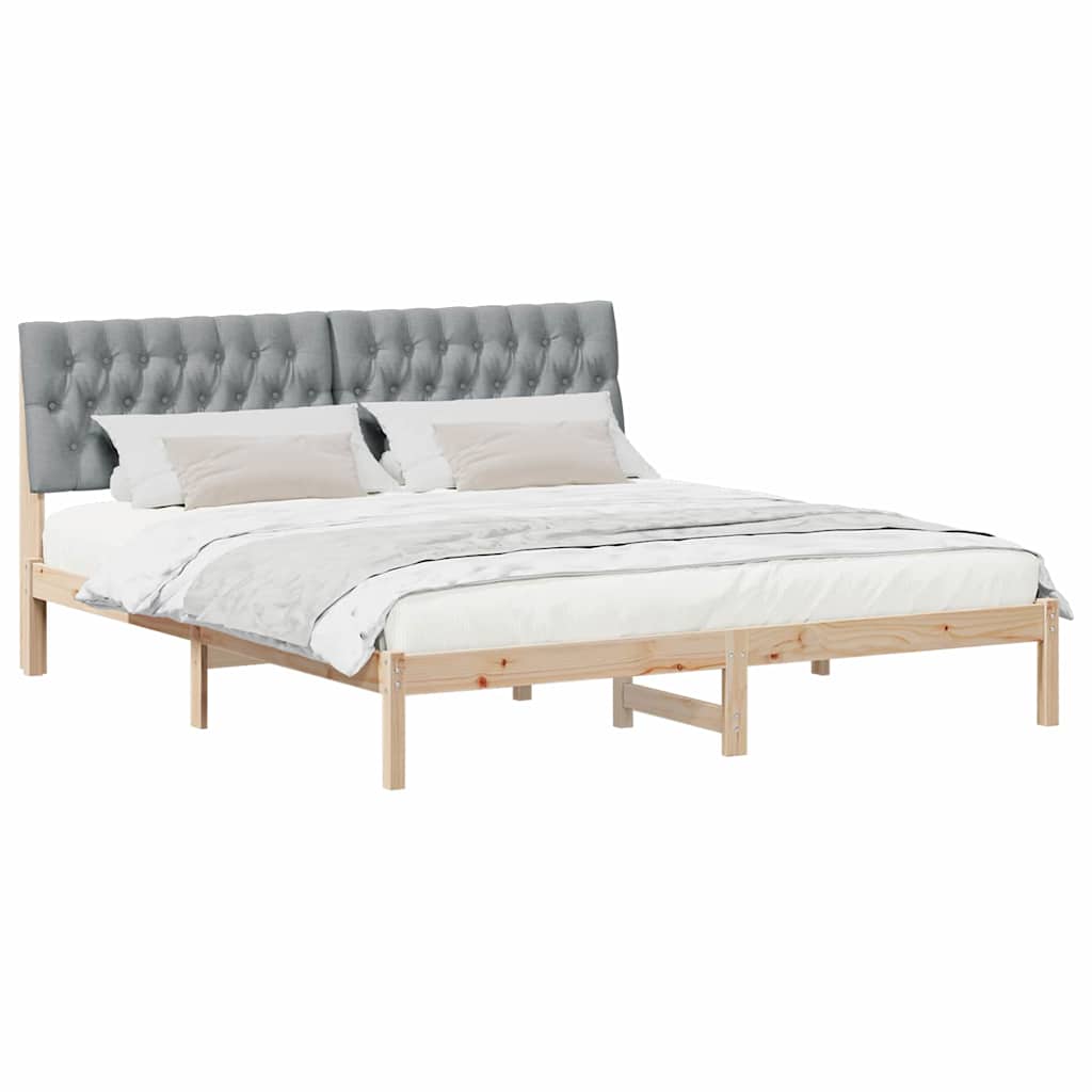 Bedframe met Gevoerd Hoofdgedeelte Bruin 180 x 200 cm