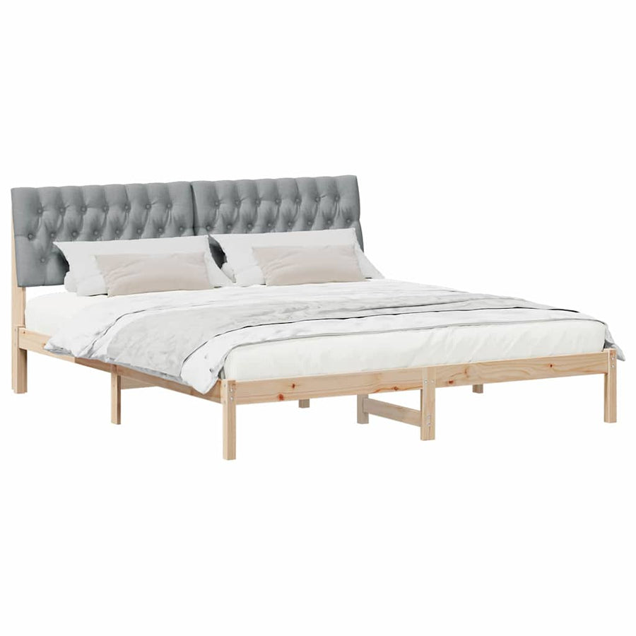 Bedframe met Gevoerd Hoofdgedeelte Bruin 180 x 200 cm