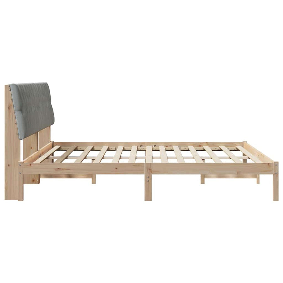 Bedframe met Gevoerd Hoofdgedeelte Bruin 180 x 200 cm
