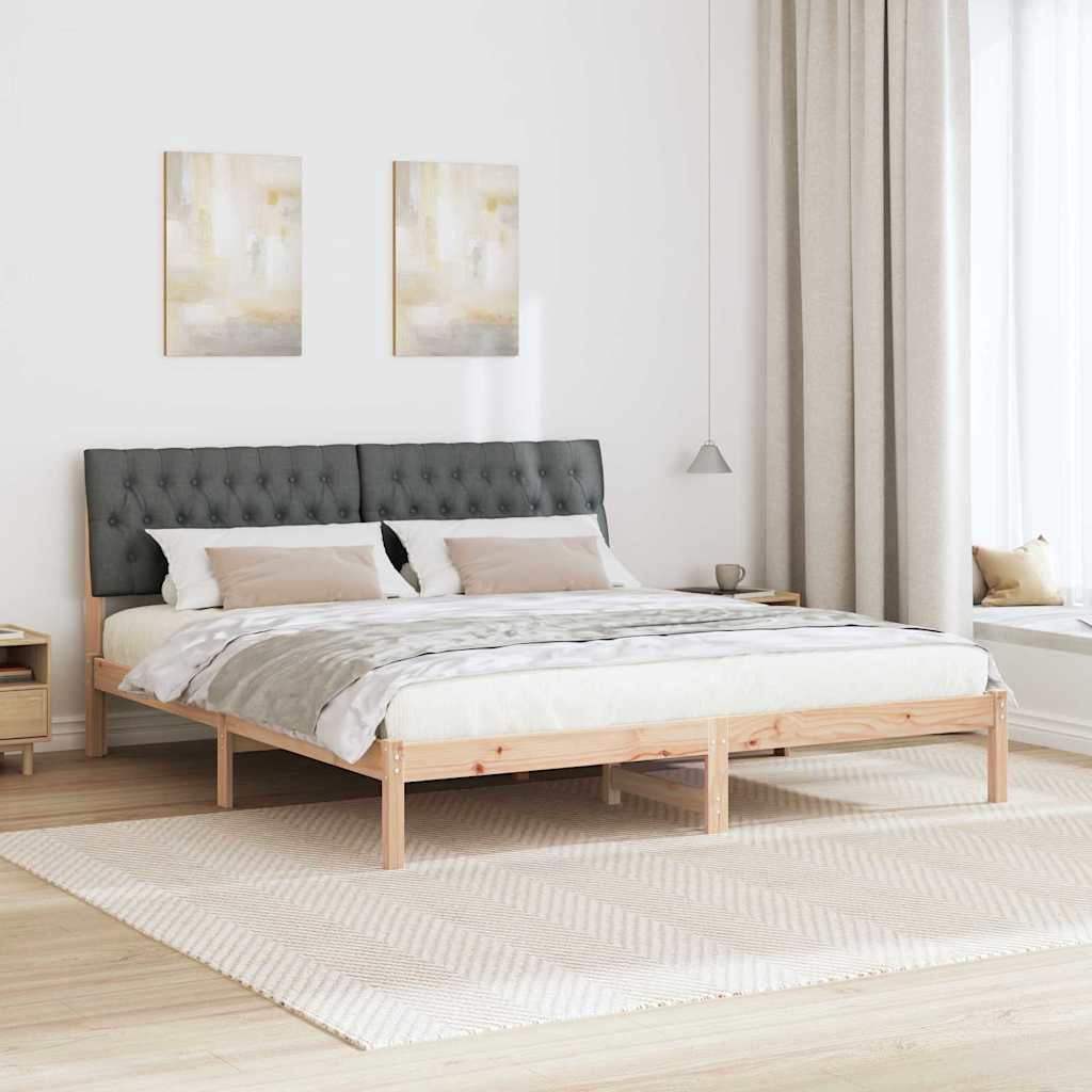 Bedframe met Gevoerd Hoofdgedeelte Bruin 180 x 200 cm
