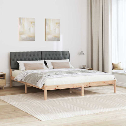 Bedframe met Gevoerd Hoofdgedeelte Bruin 180 x 200 cm