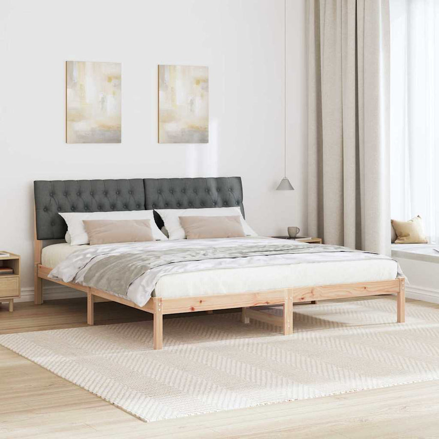 Bedframe met Gevoerd Hoofdgedeelte Bruin 180 x 200 cm
