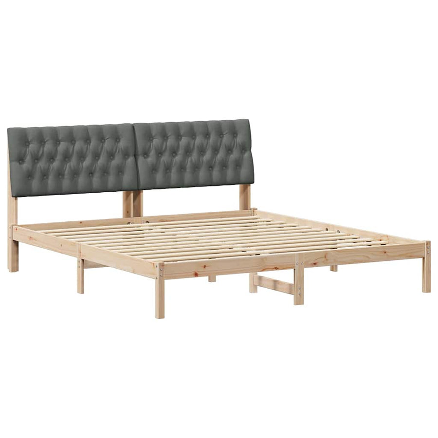 Bedframe met Gevoerd Hoofdgedeelte Bruin 180 x 200 cm