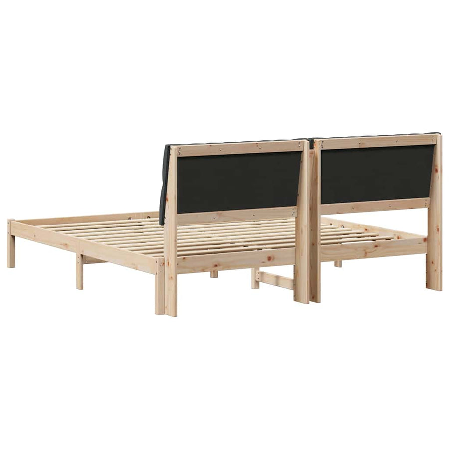 Bedframe met Gevoerd Hoofdgedeelte Bruin 180 x 200 cm