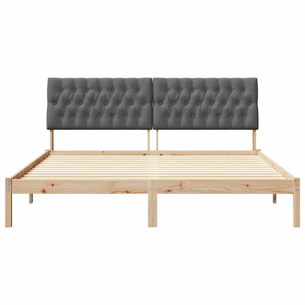 Bedframe met Gevoerd Hoofdgedeelte Bruin 180 x 200 cm