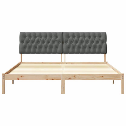 Bedframe met Gevoerd Hoofdgedeelte Bruin 180 x 200 cm