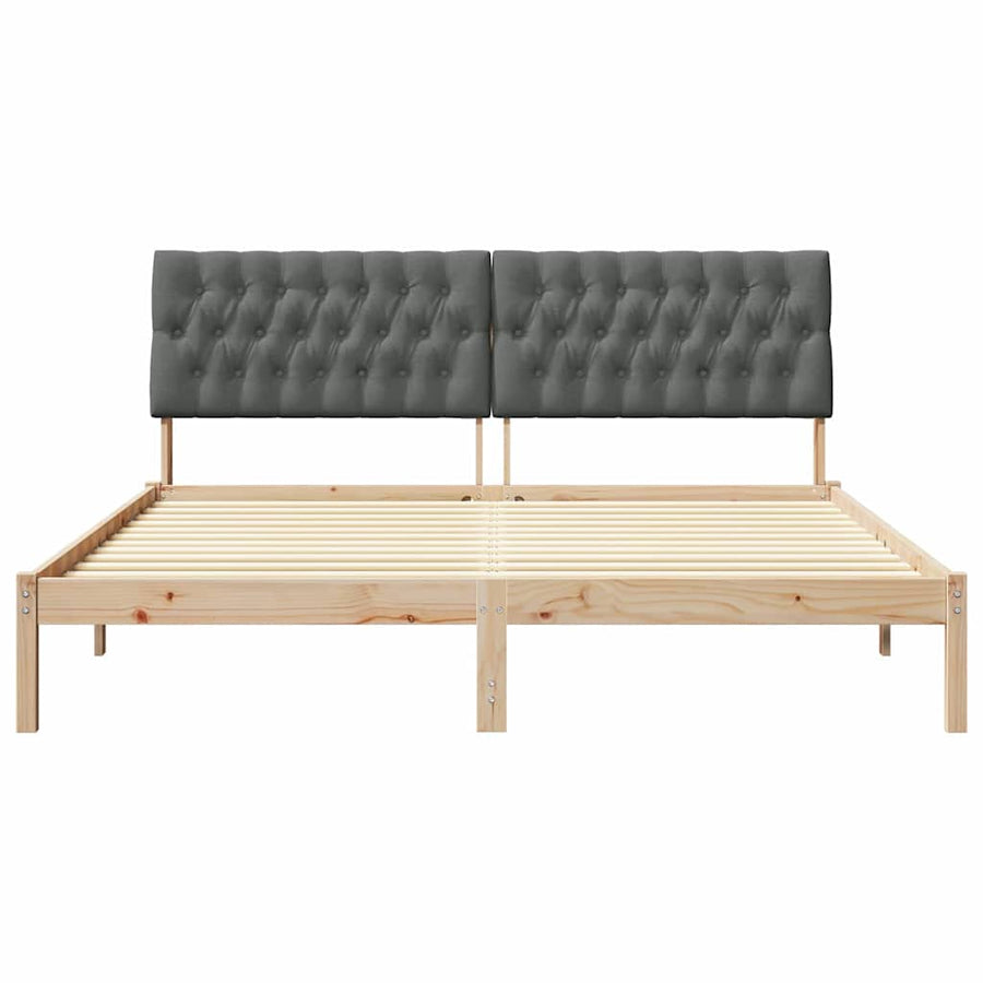 Bedframe met Gevoerd Hoofdgedeelte Bruin 180 x 200 cm
