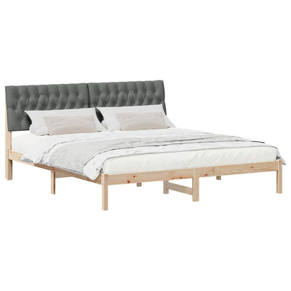 Bedframe met Gevoerd Hoofdgedeelte Bruin 180 x 200 cm