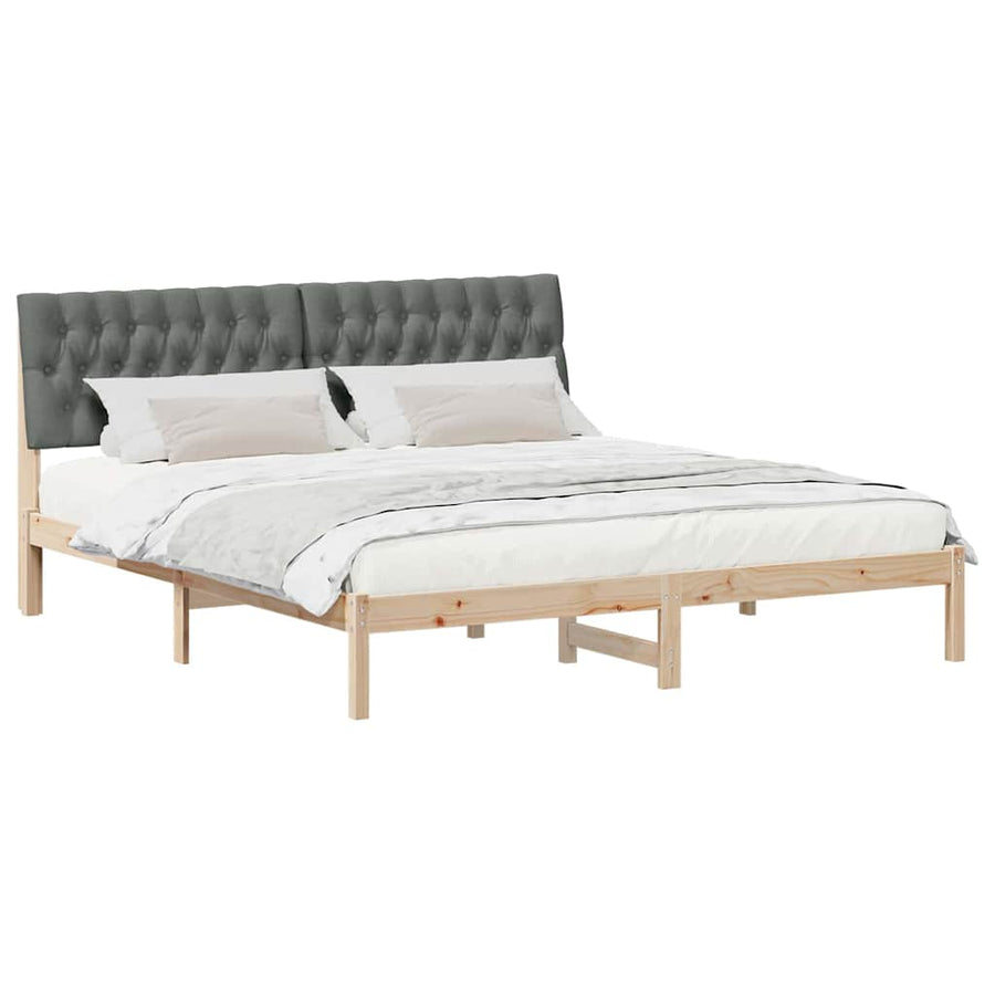Bedframe met Gevoerd Hoofdgedeelte Bruin 180 x 200 cm