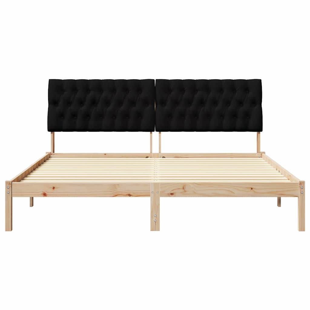 Bedframe met Gevoerd Hoofdgedeelte Bruin 180 x 200 cm