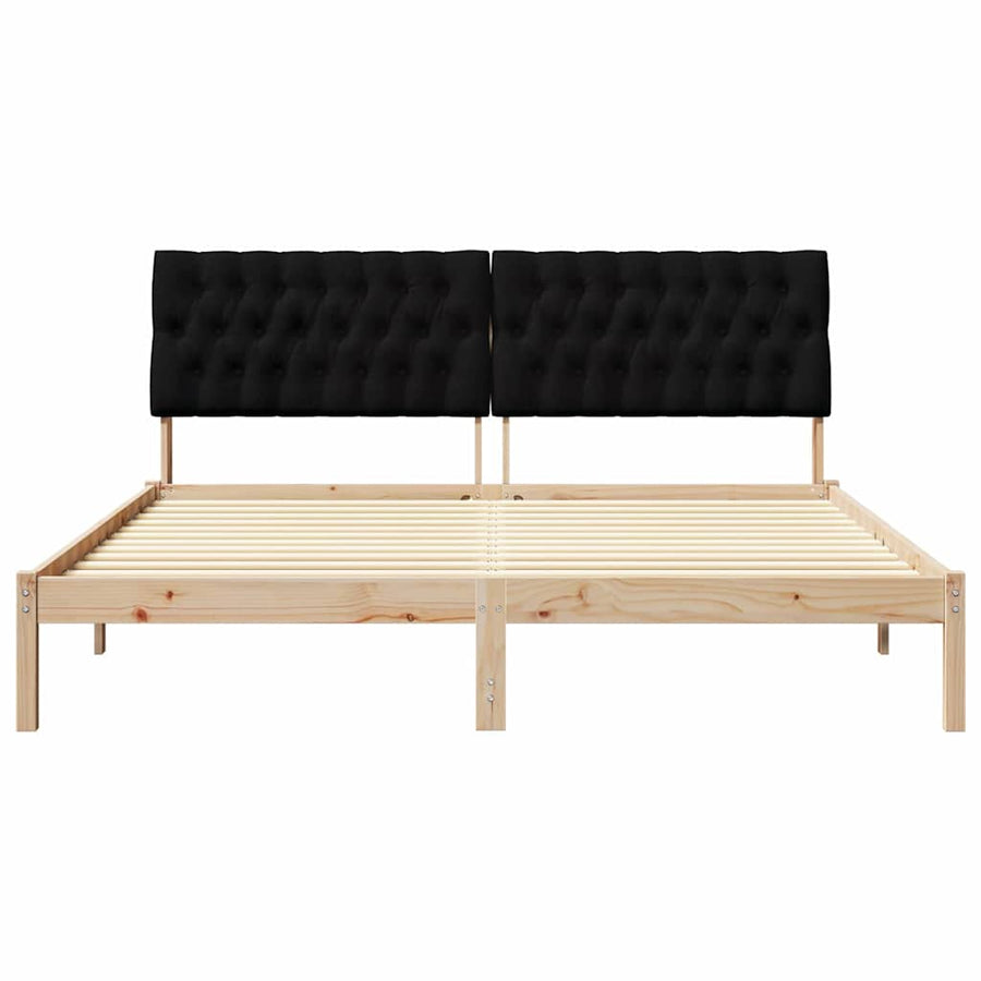 Bedframe met Gevoerd Hoofdgedeelte Bruin 180 x 200 cm