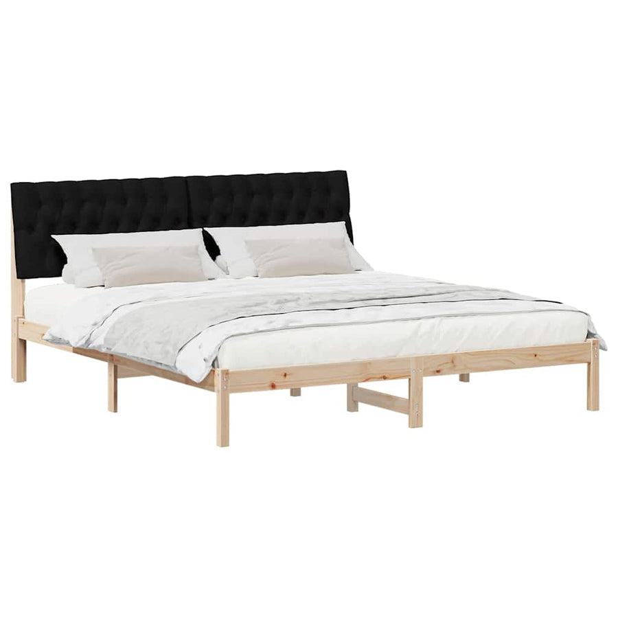 Bedframe met Gevoerd Hoofdgedeelte Bruin 180 x 200 cm