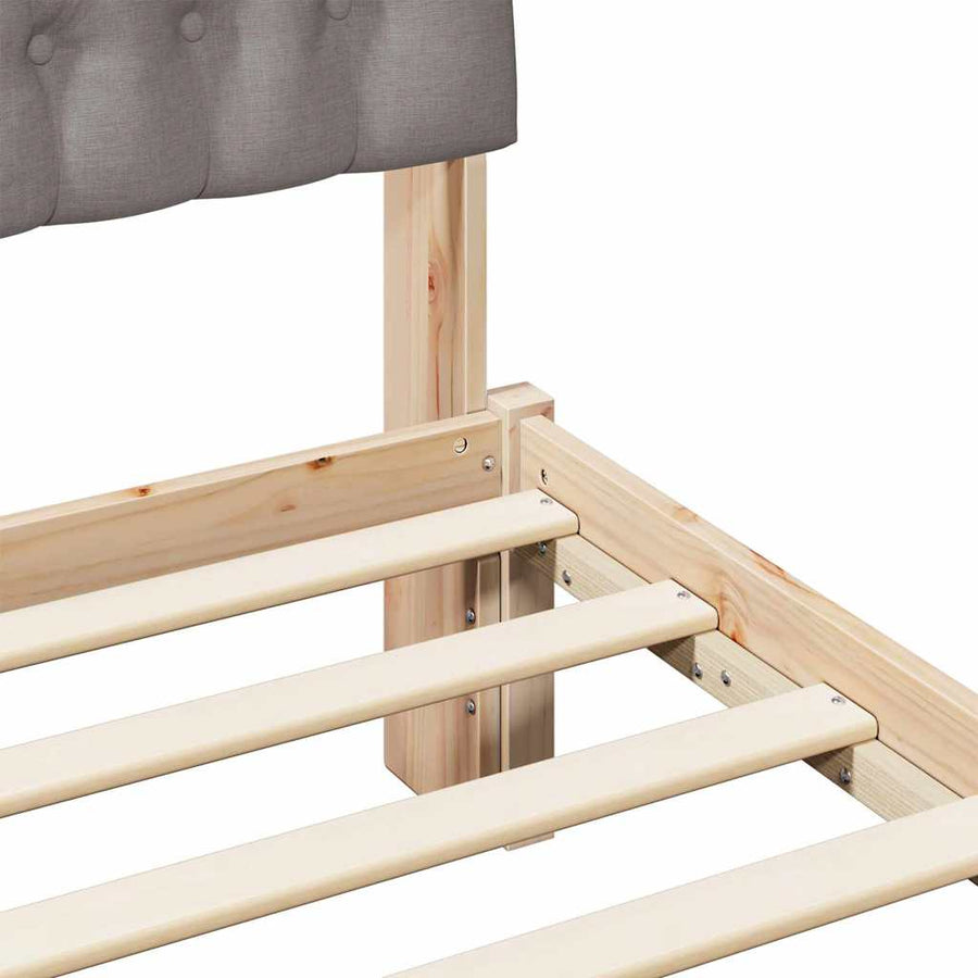 Bedframe met Gevoerd Hoofdgedeelte Bruin 180 x 200 cm
