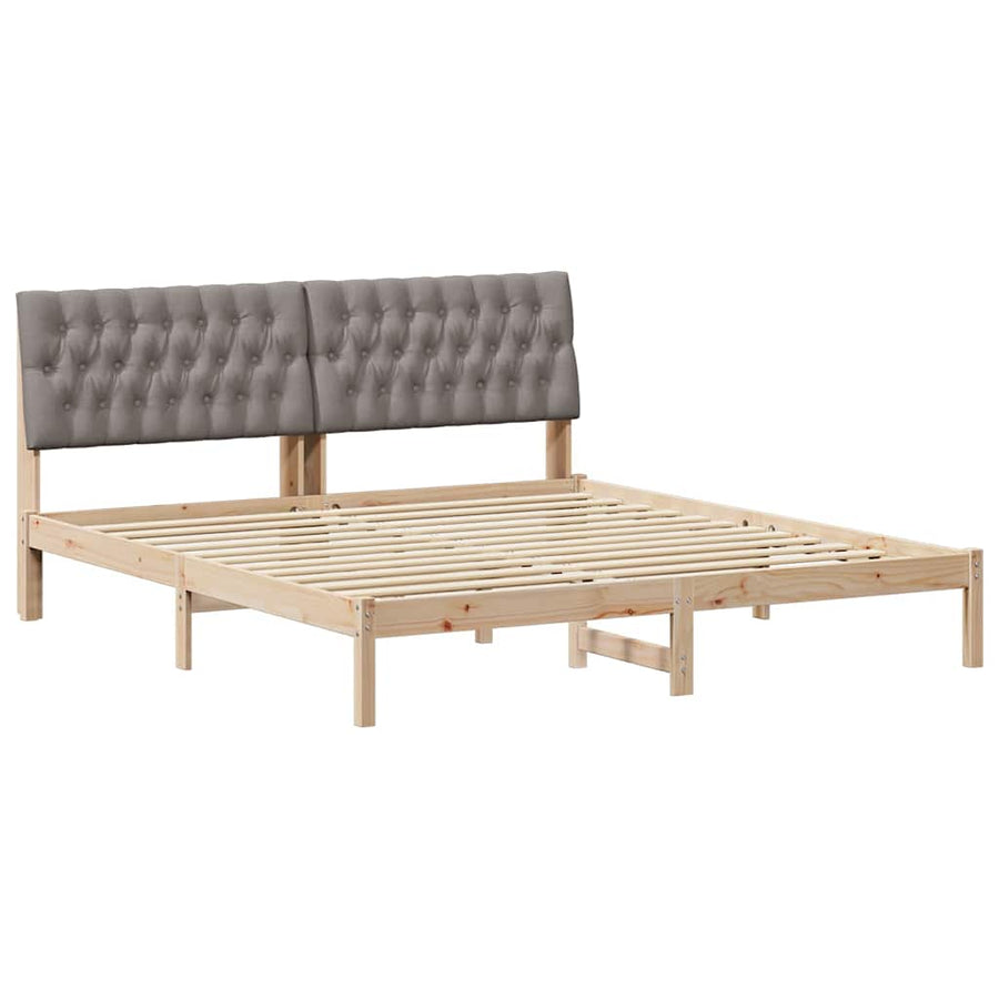Bedframe met Gevoerd Hoofdgedeelte Bruin 180 x 200 cm