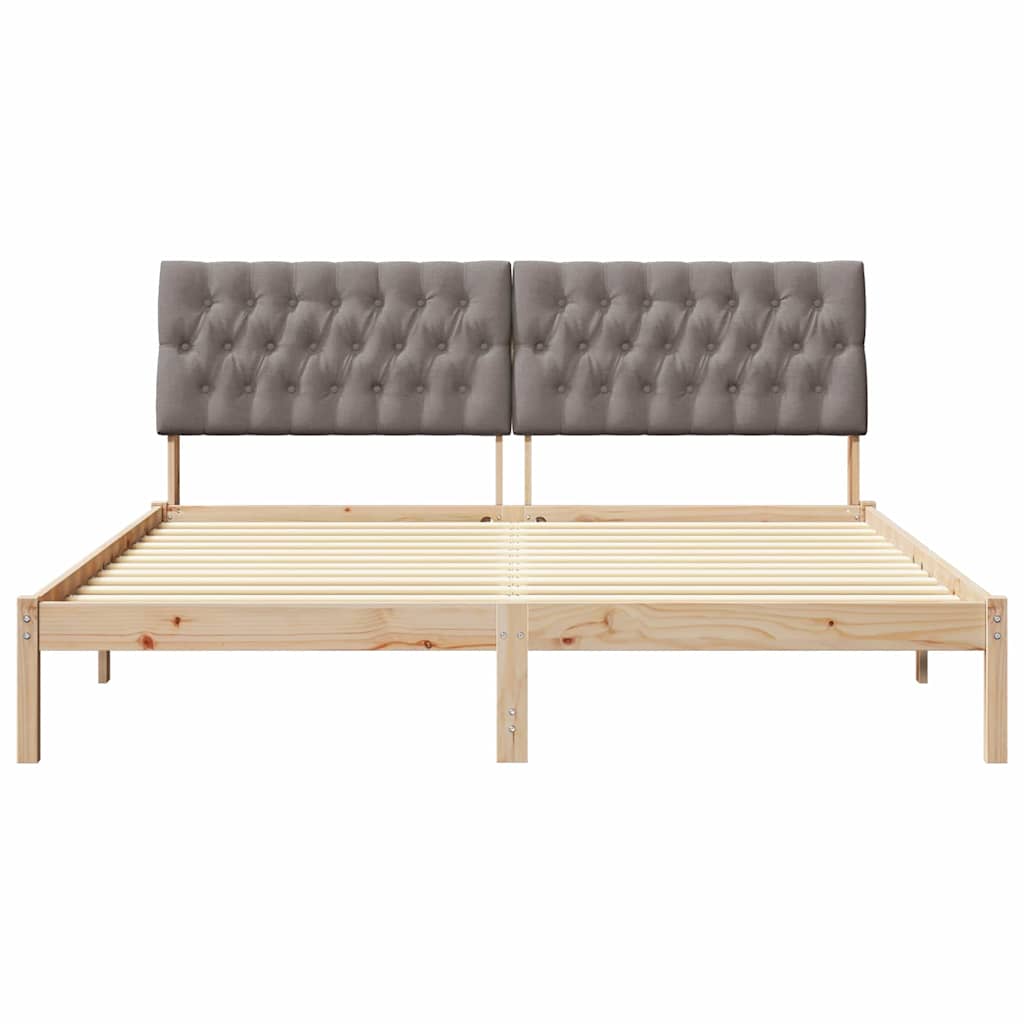 Bedframe met Gevoerd Hoofdgedeelte Bruin 180 x 200 cm