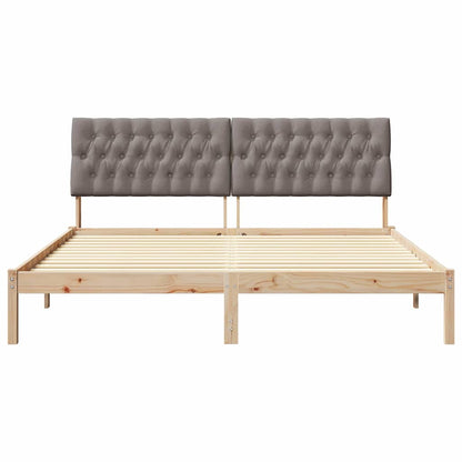Bedframe met Gevoerd Hoofdgedeelte Bruin 180 x 200 cm