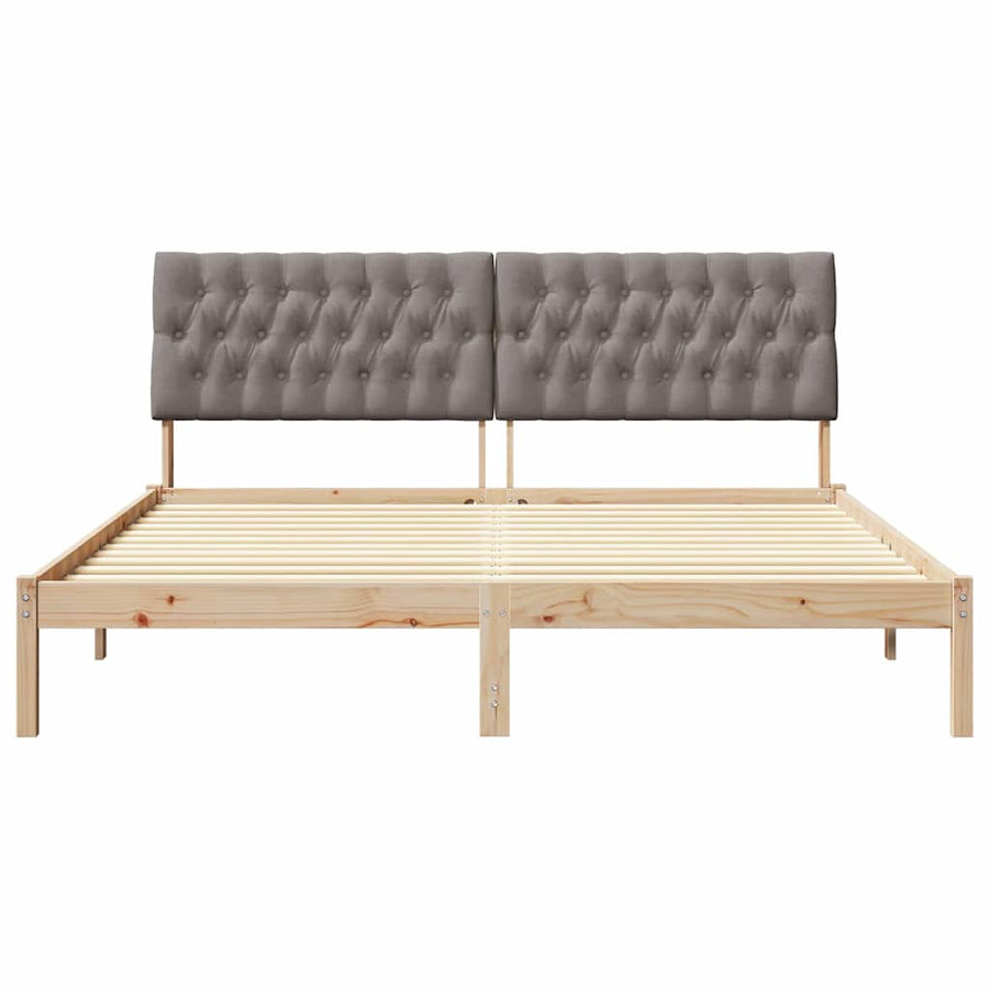 Bedframe met Gevoerd Hoofdgedeelte Bruin 180 x 200 cm